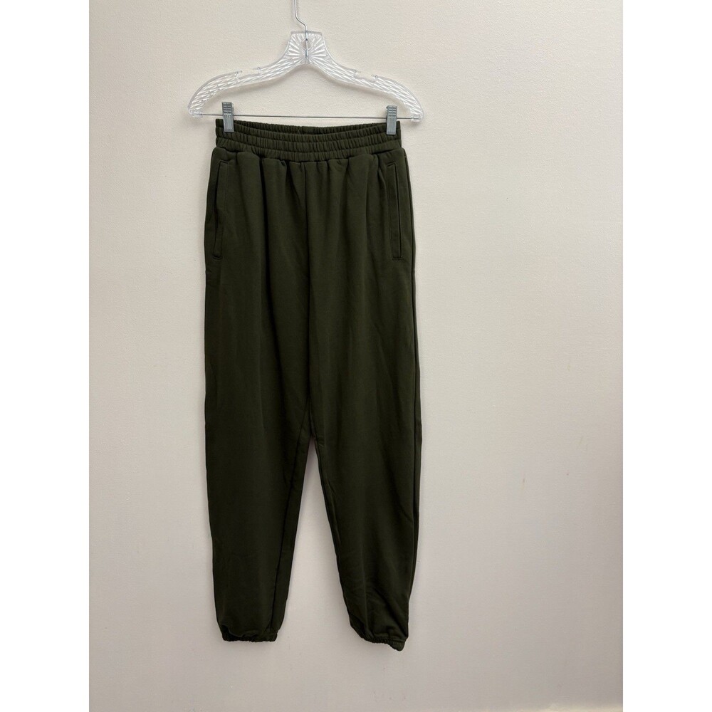 Naked Wardrobe Athletic Sweatpants Olive Green Mid-Rise Pull On Tapered Small